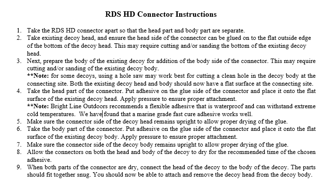 Connector Instructions